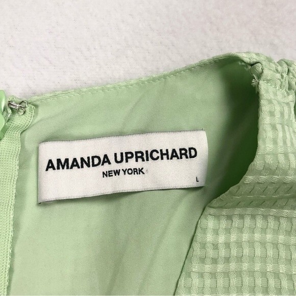Revolve Amanda Uprichard Westerly Gingham Checked Dress Hypermint Green Large - Picture 8 of 12